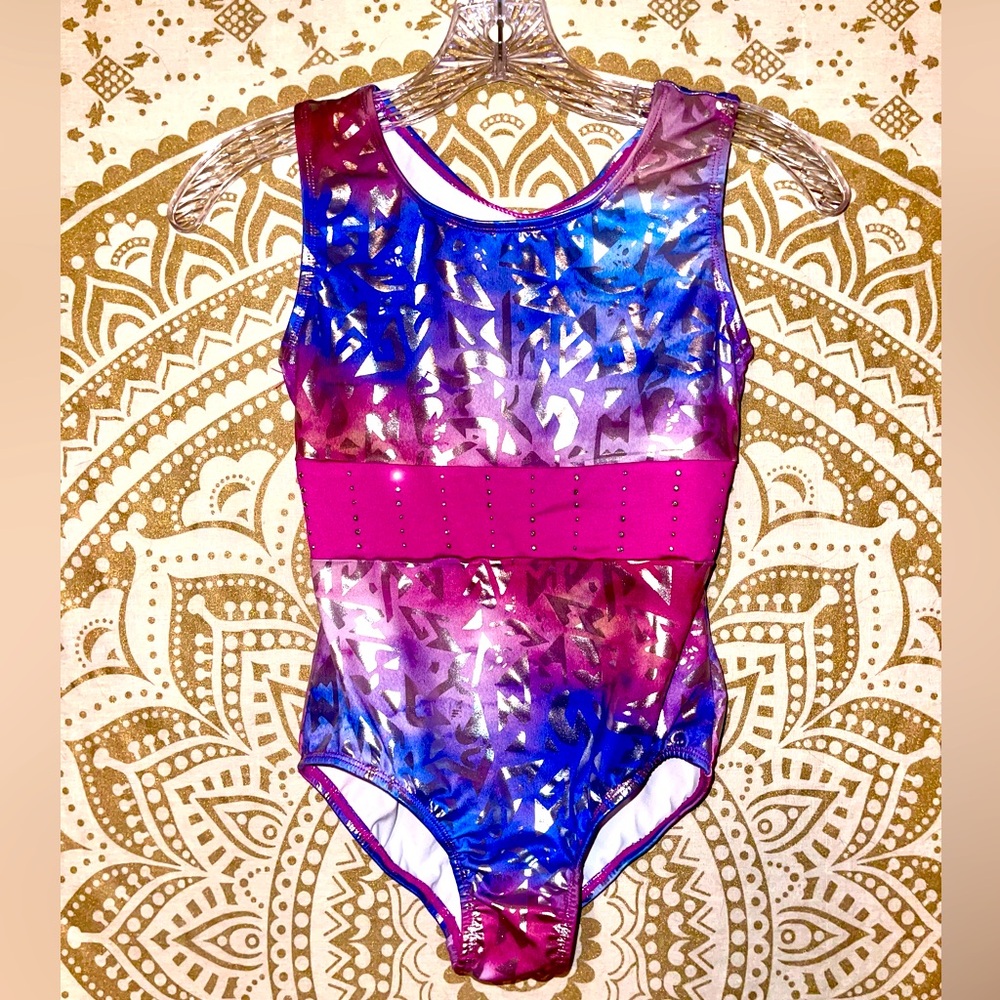 GIRLS "CAT & JACK" MULTI-COLORED LEOTARD WITH EMBELLISHMENTS, SIZE 10/12 (CL)